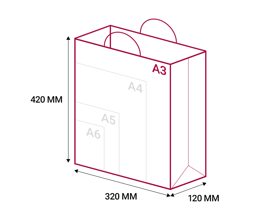 A3 Pionowa - 320 x 120 x 420 mm